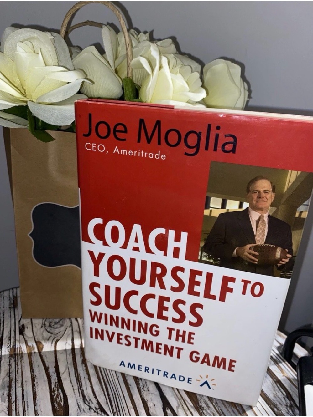 Red and White 'Coach Yourself to Success' Decorative Book